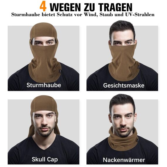 YANIKY Sturmhaube Atmungsaktiv Sturmmaske UV-Schutz Balaclava Herren Damen Gesichtshaube für Motorrad, Fahrrad, Radfahren, Outdoor Sports