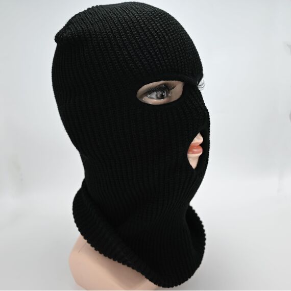 LINSOCLE 2pcs Balaclava - 3-Loch Sturmmaske, Gestrickte Sturmhaube, Multifunktionsmaske, Skimütze für Motorrad und Fahrrad
