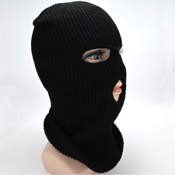 LINSOCLE 2pcs Balaclava - 3-Loch Sturmmaske, Gestrickte Sturmhaube, Multifunktionsmaske, Skimütze für Motorrad und Fahrrad