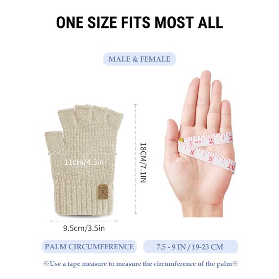JUNRUI Fingerlose Handschuhe, Handschuhe ohne Finger Winter Warme Strickhandschuhe Arbeiten Camping Wandern Laufen Radfahren Fahren für Herren und Damen