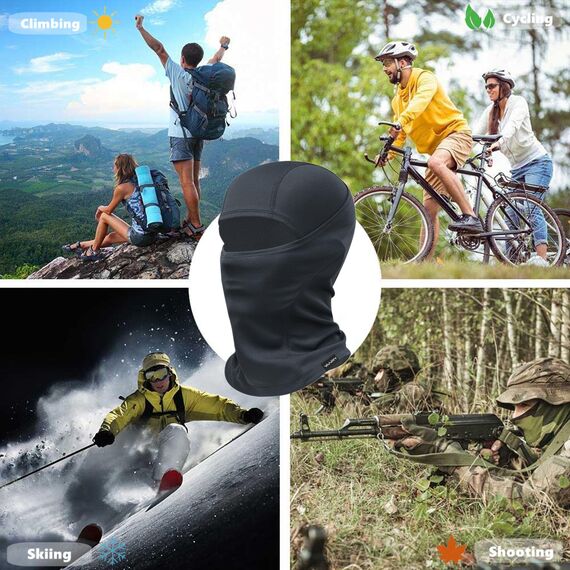 YANIKY Sturmhaube Atmungsaktiv Sturmmaske UV-Schutz Balaclava Herren Damen Gesichtshaube für Motorrad, Fahrrad, Radfahren, Outdoor Sports