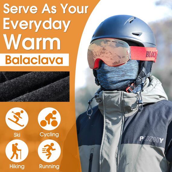 West Biking WESTGIRL Sturmhaube Winter Skimaske, Winddichte warme Gesichtsmaske für Männer Frauen, Kaltes Wetter Thermal Fleece Outdoor Sports Schutzausrüstung für Radfahren, Skifahren, Snowboarden