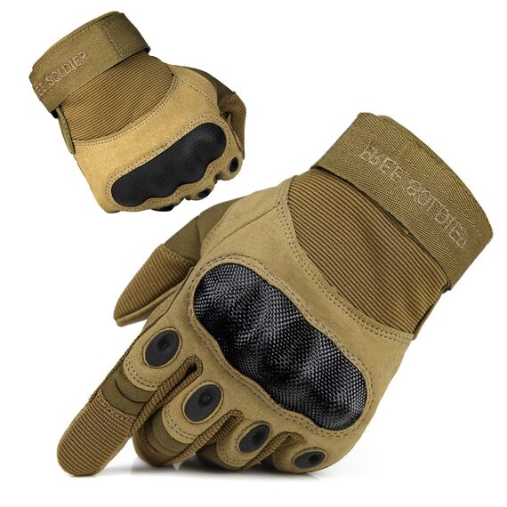 FREE SOLDIER Outdoor Handschuhe Herren Taktische Trainings Motorradhandschuhe Kletter Tactical Handschuhe Vollfinger Handschuhe Gilt für Radfahren Airsoft Militär Paintball (L,Sandfarbe)