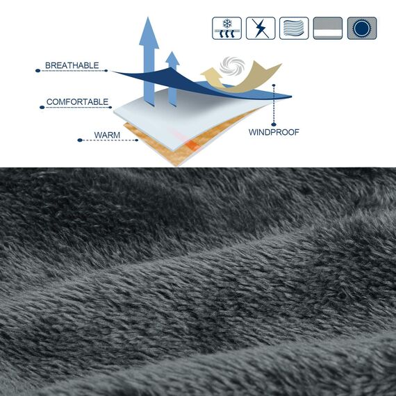 TAGVO Fleece Halswärmer, Winter Thermo Nackenwärmer Schal, Elastische Halsmanschette, Multifunktional Winddichter Ski Halswärmer, Sturmhaubenmaske für Damen und Herren - Universalgröße