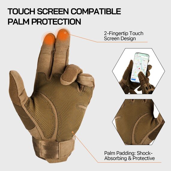 FREE SOLDIER Outdoor Handschuhe Herren Taktische Trainings Motorradhandschuhe Kletter Tactical Handschuhe Vollfinger Handschuhe Gilt für Radfahren Airsoft Militär Paintball (XL,Sandfarbe)