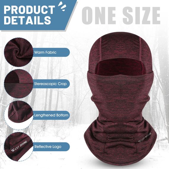 ICOCOPRO Sturmhaube Herbst Winter für Herren & Damen, Winddicht Thermo Balaclava Gesichtsmaske Skimaske Sturmmaske für Outdoor Sports Radfahren, Skifahren, Motorrad, Fahrrad, Einheitsgröße