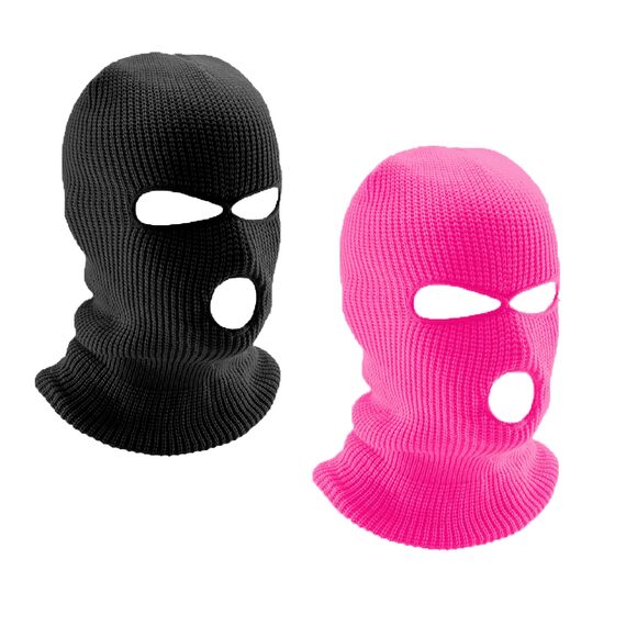 LINSOCLE 2pcs Balaclava - 3-Loch Sturmmaske, Gestrickte Sturmhaube, Multifunktionsmaske, Skimütze für Motorrad und Fahrrad