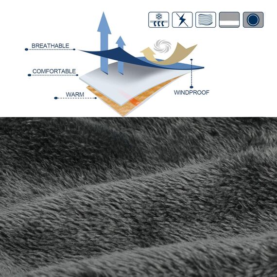 TAGVO Fleece Halswärmer, Winter Thermo Nackenwärmer Schal, Elastische Halsmanschette, Multifunktional Winddichter Ski Halswärmer, Sturmhaubenmaske für Damen und Herren - Universalgröße