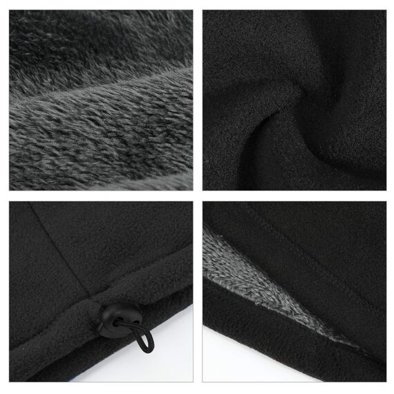 TAGVO Fleece Halswärmer, Winter Thermo Nackenwärmer Schal, Elastische Halsmanschette, Multifunktional Winddichter Ski Halswärmer, Sturmhaubenmaske für Damen und Herren - Universalgröße