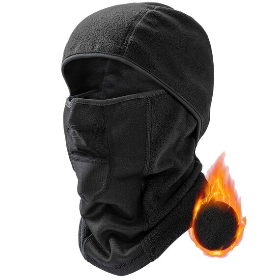 FanVince Sturmhaube Winter Thermo Motorrad Fahrrad Sturmmaske - Balaclava Gesichtshaube Warm Polar Fleece Skimaske Winddicht Ski Maske für Herren Damen Schwarz