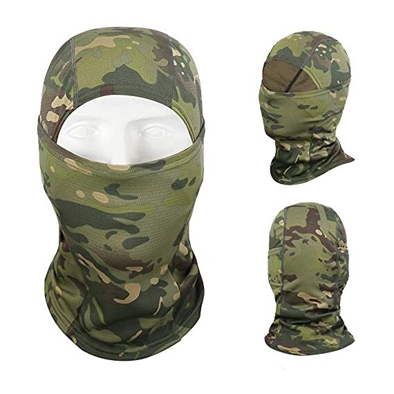ZHjuju Sturmhaube, Atmungsaktive Vollgesichtsmaske Multifunktionale Sonne UV-Schutz Sturmhaube für Herren Damen Outdoors Sport Jagd Radfahren Motorrad Ski Sport Camouflage.