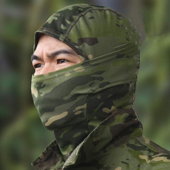 ZHjuju Sturmhaube, Atmungsaktive Vollgesichtsmaske Multifunktionale Sonne UV-Schutz Sturmhaube für Herren Damen Outdoors Sport Jagd Radfahren Motorrad Ski Sport Camouflage.