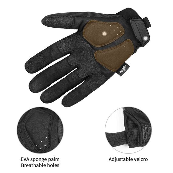 FREE SOLDIER Outdoor Handschuhe Vollfinger Taktische Handschuhe Herren Motorradhandschuhe mit gepolstertem für Fahrrad Airsoft Militär Paintball und andere Outdoor Aktivitäten(Schwarz, S)