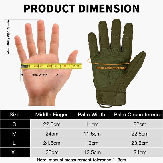 FREE SOLDIER Outdoor Handschuhe Herren Taktische Trainings Motorradhandschuhe Kletter Tactical Handschuhe Vollfinger Handschuhe Gilt für Radfahren Airsoft Militär Paintball (M,Armeegrün)