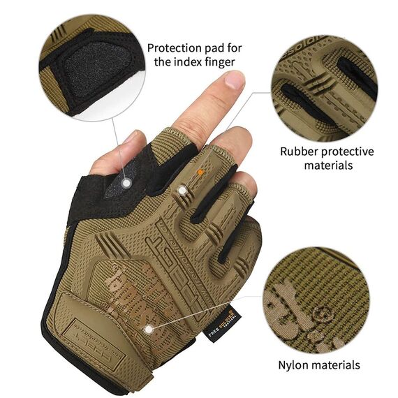 FREE SOLDIER Outdoor Handschuhe Vollfinger Taktische Handschuhe Herren Motorradhandschuhe mit gepolstertem für Fahrrad Airsoft Militär Paintball und andere Outdoor Aktivitäten (Braun, S)