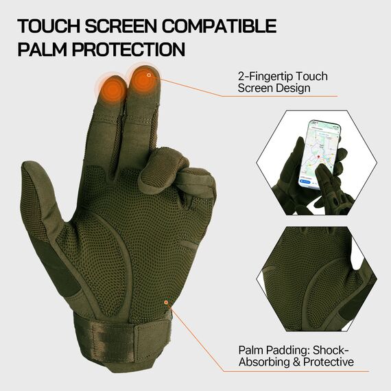 FREE SOLDIER Outdoor Handschuhe Herren Taktische Trainings Motorradhandschuhe Kletter Tactical Handschuhe Vollfinger Handschuhe Gilt für Radfahren Airsoft Militär Paintball (M,Armeegrün)