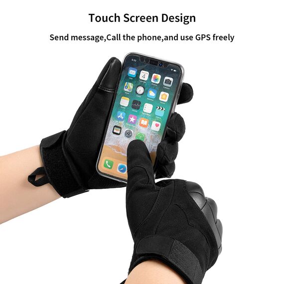 HUNTVP Taktische Handschuhe Touchscreen Militär Einsatzhandschuhe Atmungsaktiv Fahrrad Handschuhe Motorradhandschuhe für Softair Paintball Wandern Klettern Radsport,Schwarz XL