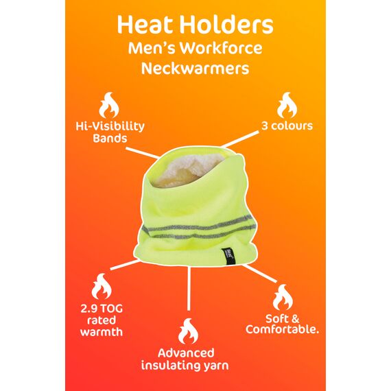 HEAT HOLDERS - Herren neon winter gestrickt arbeit halswärmer/nackenwärmer für die nacht (Einheitsgröße, Orange)