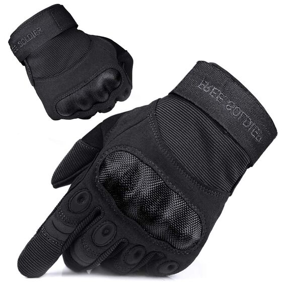 FREE SOLDIER Outdoor Handschuhe Herren Taktische Trainings Motorradhandschuhe Kletter Tactical Handschuhe Vollfinger Handschuhe Gilt für Radfahren Airsoft Militär Paintball (S,Schwarz)