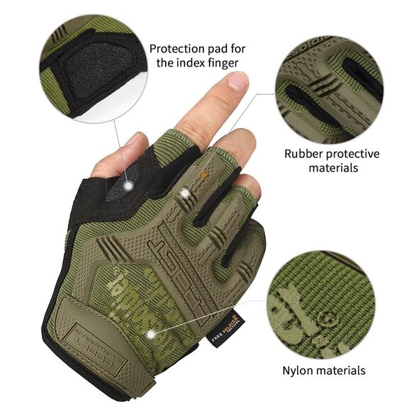FREE SOLDIER Outdoor Handschuhe Vollfinger Taktische Handschuhe Herren Motorradhandschuhe mit gepolstertem für Fahrrad Airsoft Militär Paintball und andere Outdoor Aktivitäten (Grün, XL)
