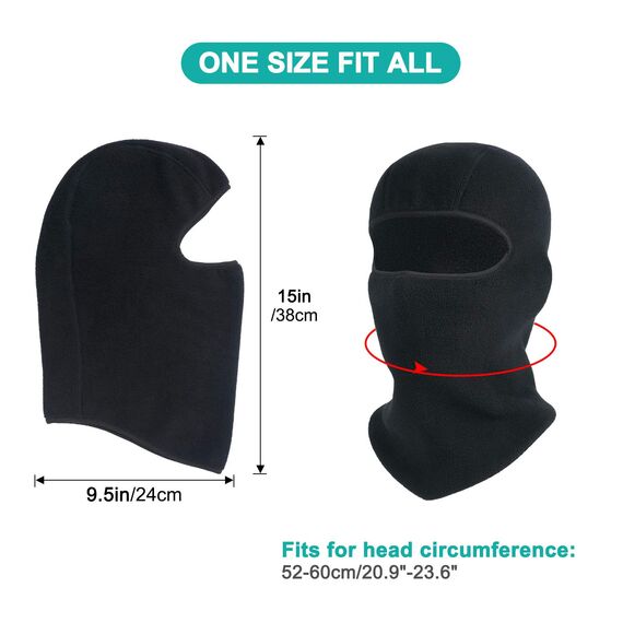 TAGVO Winter Warm Sturmhaube, Dick Vlies Gesichtsmaske Nackenwärmer, Motorrad/Radfahren/Fahrrad/Ski Maske Fit-Helm Hut, Winddicht Elastisch Gesichtsbedeckung - Universelle Größe für Damen & Herren