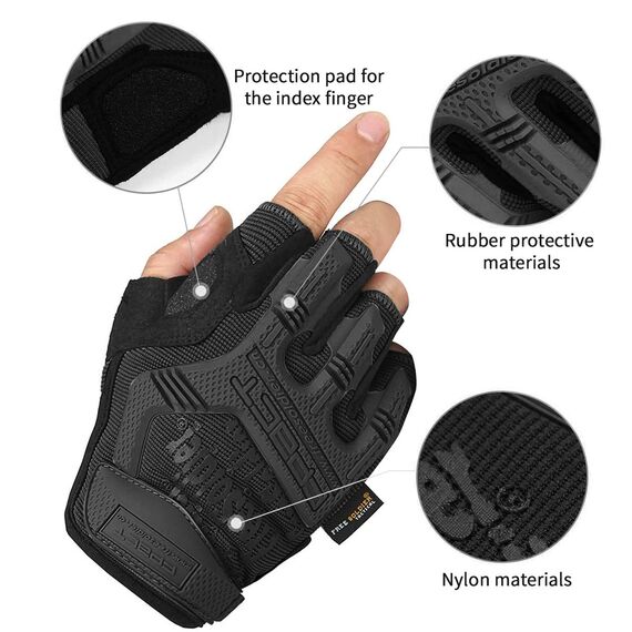 FREE SOLDIER Outdoor Handschuhe Vollfinger Taktische Handschuhe Herren Motorradhandschuhe mit gepolstertem für Fahrrad Airsoft Militär Paintball und andere Outdoor Aktivitäten (Schwarz, S)