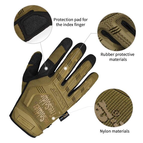 FREE SOLDIER Outdoor Handschuhe Vollfinger Taktische Handschuhe Herren Motorradhandschuhe mit gepolstertem für Fahrrad Airsoft Militär Paintball und andere Outdoor Aktivitäten (Braun, M)