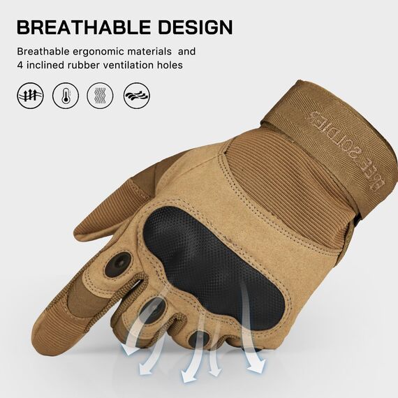 FREE SOLDIER Outdoor Handschuhe Herren Taktische Trainings Motorradhandschuhe Kletter Tactical Handschuhe Vollfinger Handschuhe Gilt für Radfahren Airsoft Militär Paintball (M,Sandfarbe)