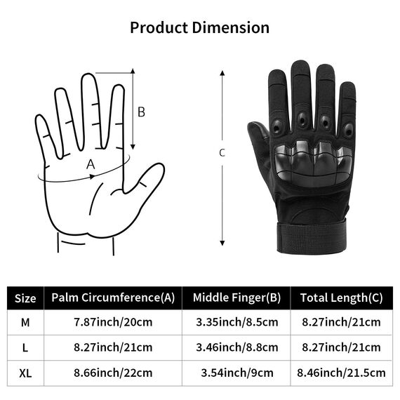 HUNTVP Taktische Handschuhe Touchscreen Militär Einsatzhandschuhe Atmungsaktiv Fahrrad Handschuhe Motorradhandschuhe für Softair Paintball Wandern Klettern Radsport,Schwarz XL