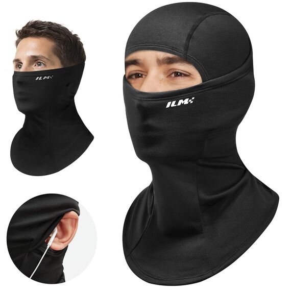 ILM Sturmhaube Winter Motorrad Fahrrad Ski für Herren und Damen Schwarz Dicker