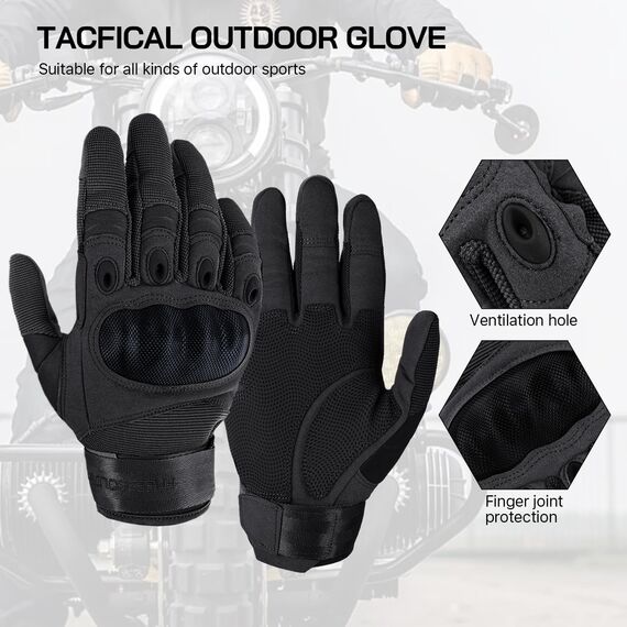 FREE SOLDIER Outdoor Handschuhe Herren Taktische Trainings Motorradhandschuhe Kletter Tactical Handschuhe Vollfinger Gilt für Radfahren Airsoft Militär Paintball (XL,Schwarz)
