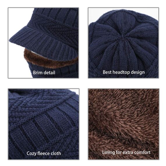 AYPOW Wintermantel aus Sturmhaube mit flexiblem Halswärmer, winddichter, Unisex Warmer Ski-Gesichtsmaske für Outdoor-Sportarten - Marineblau