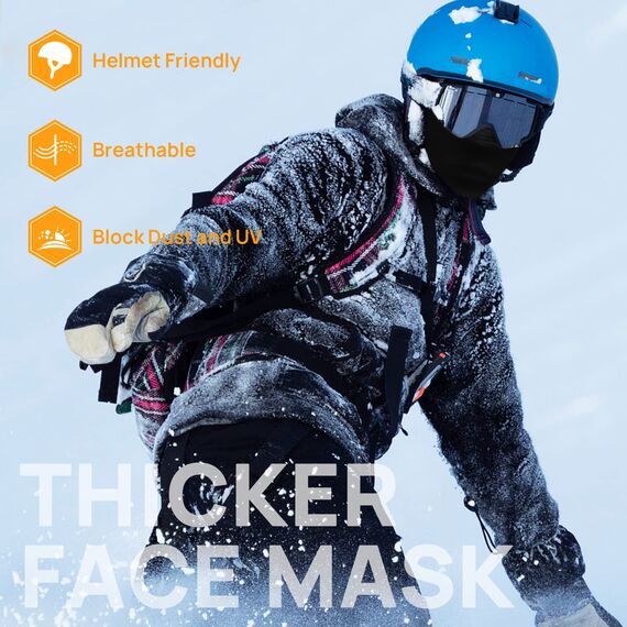 ILM Sturmhaube Winter Motorrad Fahrrad Ski für Herren und Damen Schwarz Dicker