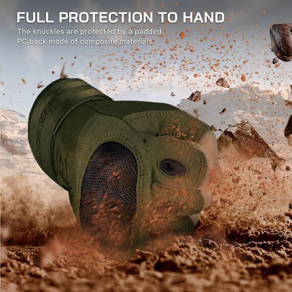 FREE SOLDIER Outdoor Halbfinger Handschuhe Herren Taktische Trainings Motorradhandschuhe Kletter Tactical Gilt für Radfahren Airsoft Militär Paintball(M,Armeegrün)