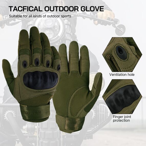 FREE SOLDIER Outdoor Handschuhe Herren Taktische Trainings Motorradhandschuhe Kletter Tactical Handschuhe Vollfinger Handschuhe Gilt für Radfahren Airsoft Militär Paintball (L,Armeegrün)