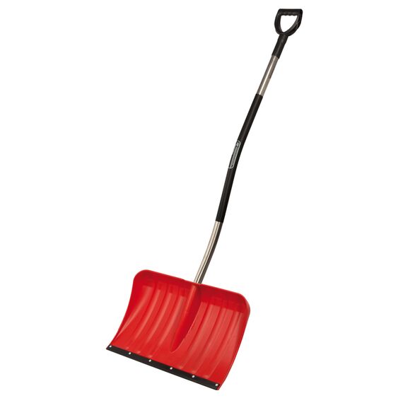 Freund Victoria Schneeschaufel Aluline Ergonomic (Schneeschieber ergonomisch rot mit Flüsterkante, Blattbreite 54 cm, Schaufel mit Aluminiumstiel 125 cm, hoher Seitenrand) 97377, 2030568, Silber