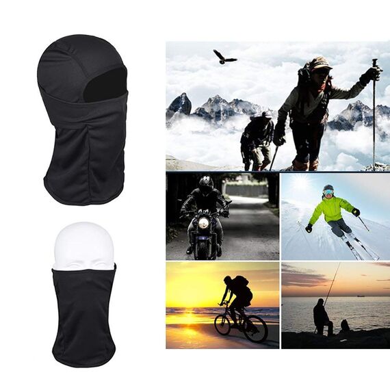 LOLYPOT Winddicht Sturmhauben Skimaske Motorradmaske Balaclava, Multifunktional Dünn und Atmungsaktiv Skihaube für Damen und Herren (schwarz)
