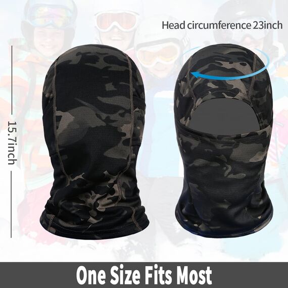 Achiou Skimaske für Herren und Damen, Sturmhaube, Gesichtsabdeckung, Shiesty Maske, UV-Schutz, leicht, für Motorrad, Snowboard, Bunt, Einheitsgröße-XL