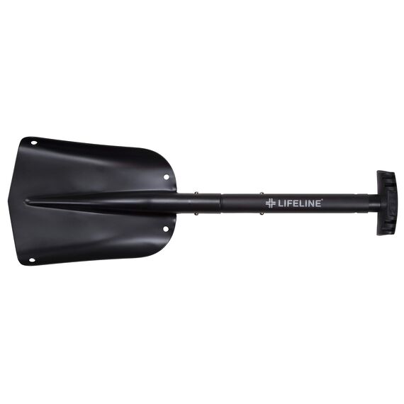 LIFELINE - 4016 Aluminium Sport Utility Schaufel, 3-teiliges faltbares Design, perfekte Schneeschaufel für Auto, Camping und andere Outdoor-Aktivitäten, Mattschwarz