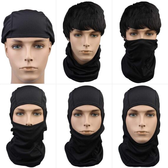 LOLYPOT Winddicht Sturmhauben Skimaske Motorradmaske Balaclava, Multifunktional Dünn und Atmungsaktiv Skihaube für Damen und Herren (schwarz)