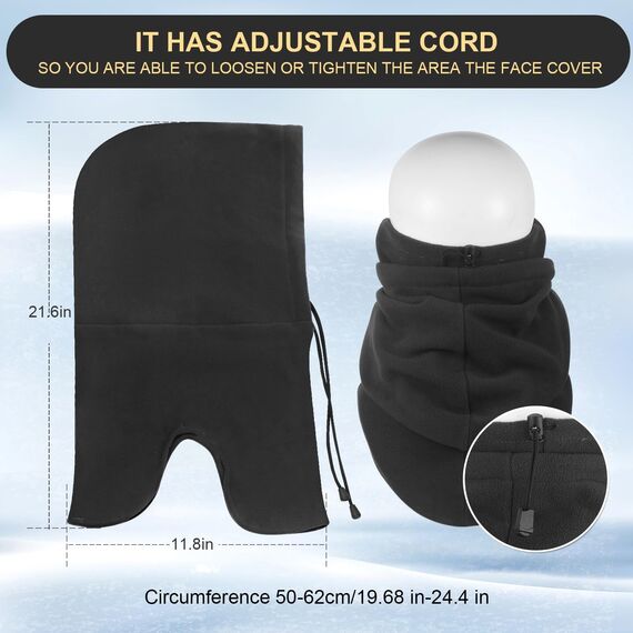 FEIKELUN Sturmhaube Winter sturmmaske Fleece Balaclava Skimaske Warm Gesichtshaube Sturmhaube Mütze Motorrad Fahrrad Skifahren Snowboard Radfahren Herren Damen/Männer für Outdoor Sports