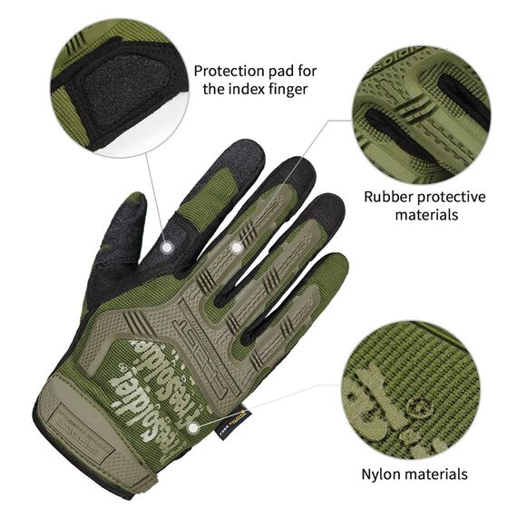 FREE SOLDIER Outdoor Handschuhe Taktische Handschuhe Herren Motorradhandschuhe mit gepolstertem für Fahrrad Airsoft Militär Paintball und andere Outdoor Aktivitäten(Armeegrün,XL)