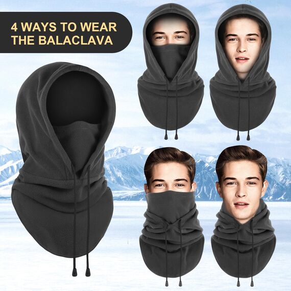 FEIKELUN Sturmhaube Winter sturmmaske Fleece Balaclava Skimaske Warm Gesichtshaube Sturmhaube Mütze Motorrad Fahrrad Skifahren Snowboard Radfahren Herren Damen/Männer für Outdoor Sports