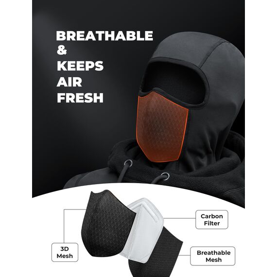 ROCKBROS Sturmhaube Motorrad, Balaclava Skimaske Herren Damen, Full Face Gesichtsmaske, Wintermütze & Halswärmer, Warm, Wasserabweisendem, Atmungsaktiv für Radfahren, Skifahren, Snowboarden