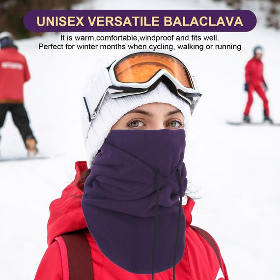 FEIKELUN Sturmhaube Ski Maske Schlauchschal Thermo Sturmhauben für Männer Winter Halswärmer Frauen Schlauchschals Winddichtes Fleece Kapuze Gesichtsschutz Hut Halsbinde für Motorradfahren Angeln