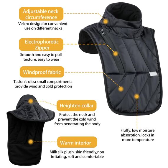 Divove Halswärmer Motorrad, Motorrad Nackenwärmer, Winddichter und Wasserdichter Nackenwärmer Schulterwärmer, Winter Warmer Schal, Winter Essentials für Outdoor, Radfahren, Skifahren