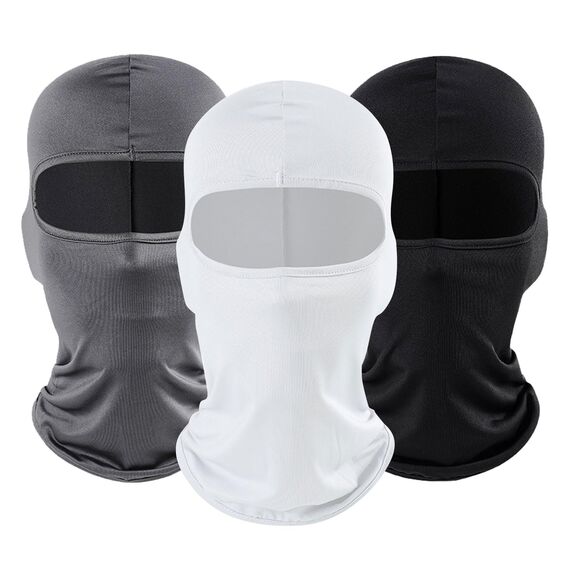 SKHAOVS 3 Stück Sturmhaube für Herren Damen, Schwarz+Weiß+ Grau Dünn Skimaske, Balaclava, Atmungsaktiv Gesichtshaube Sturmmaske, Motomaske, UV Schutz, Einheitsgröße, für Outdoorsports (3 Stück)
