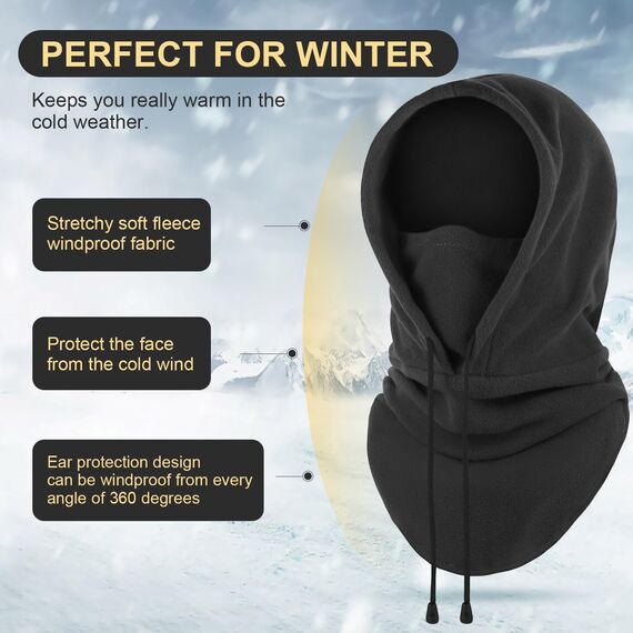FEIKELUN Sturmhaube Winter sturmmaske Fleece Balaclava Skimaske Warm Gesichtshaube Sturmhaube Mütze Motorrad Fahrrad Skifahren Snowboard Radfahren Herren Damen/Männer für Outdoor Sports