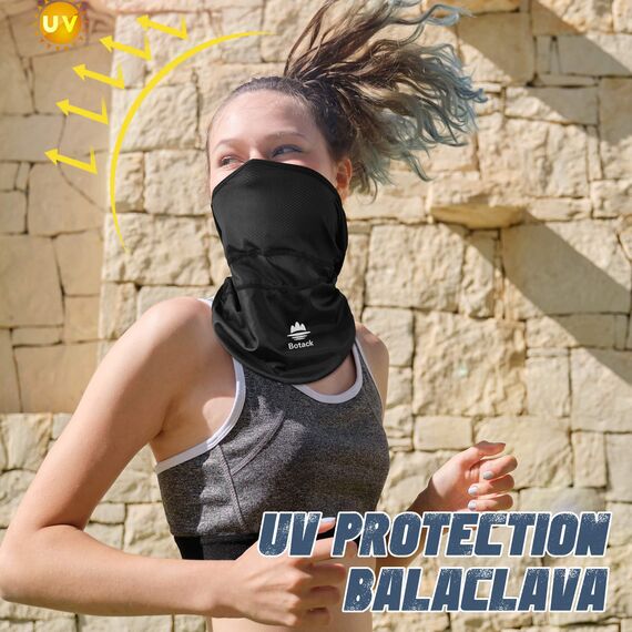 EXski Sturmhaube Gesichtshaube Balaclava Sonnen-UV-Schutz Sturmhaube Fahrrad Motorrad Atmungsaktiv Schlauchtuch für Damen & Herren (Schwarz)