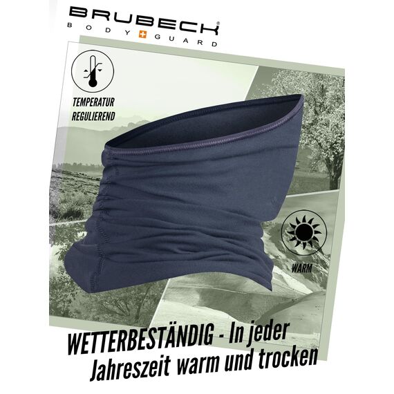BRUBECK X-PRO Halbe Sturmhaube Merinowolle | Unisex | Klimaregulierend | 42% Merinowolle | Dunkelgrau | Größen: L-XL